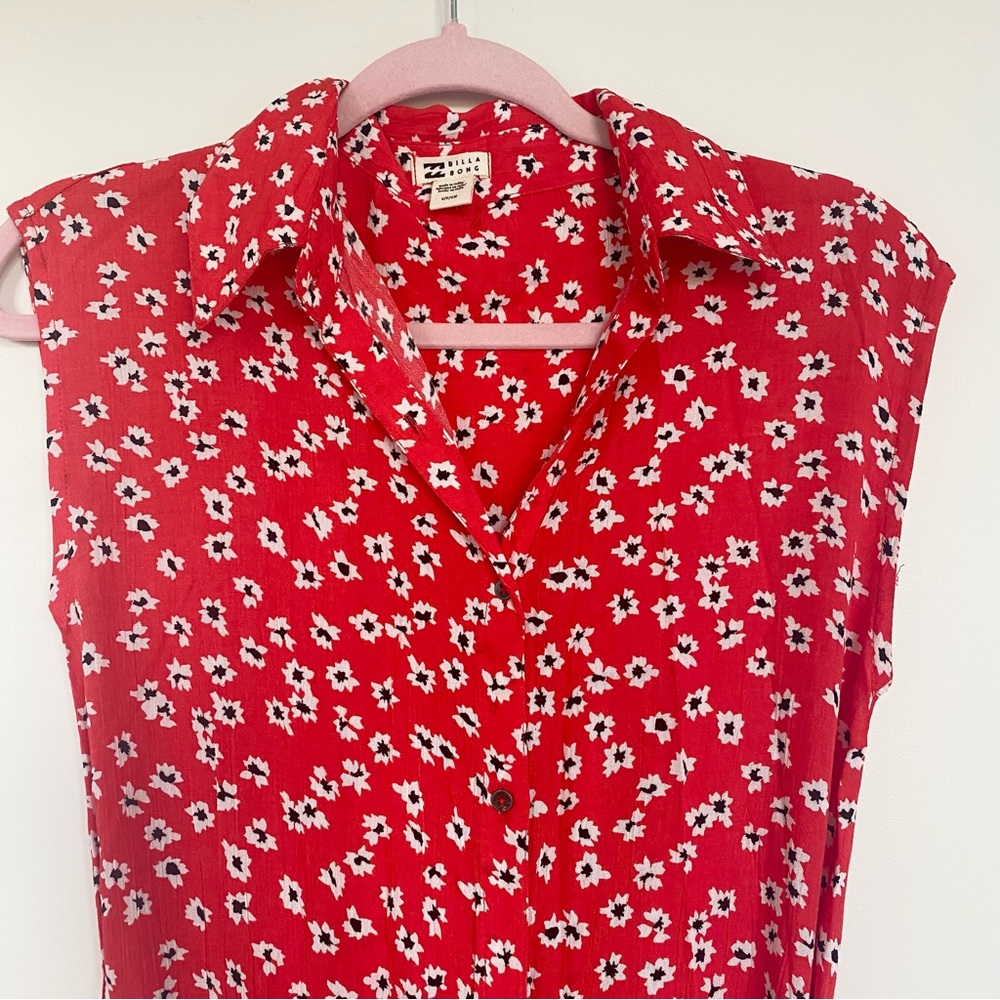 Billabong Red Floral Midi Dress - Picture 4 of 13